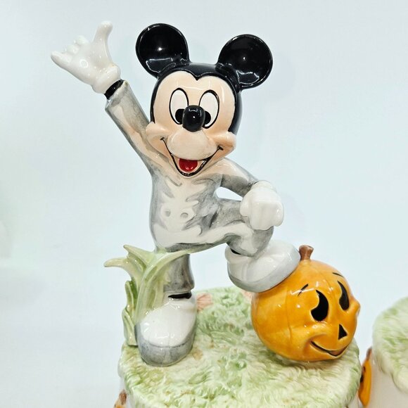 Mickey & Minnie Mouse Halloween Rotating Music Boxes With Jack-O-Lanterns & Spoo - Picture 10 of 10